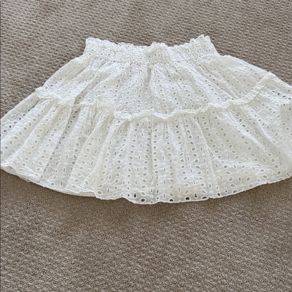 Revolve White Eyelet Skirt - Picture 1 of 4